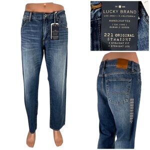 Lucky Brand Mens 34 X 32 (Actual) Jeans 221 Blue Straight NWT READ DESCRIPTION